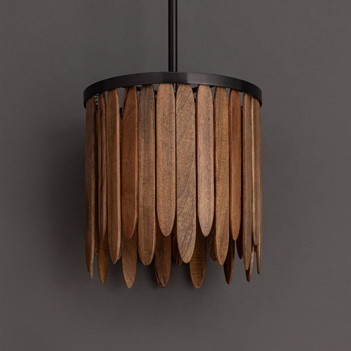Maxim Lighting Marimba 1 Light 12" Single Pendant, Walnut