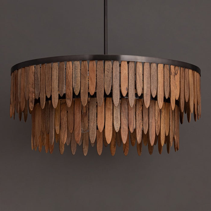 Maxim Lighting Marimba 7 Light 15" Single Pendant, Walnut