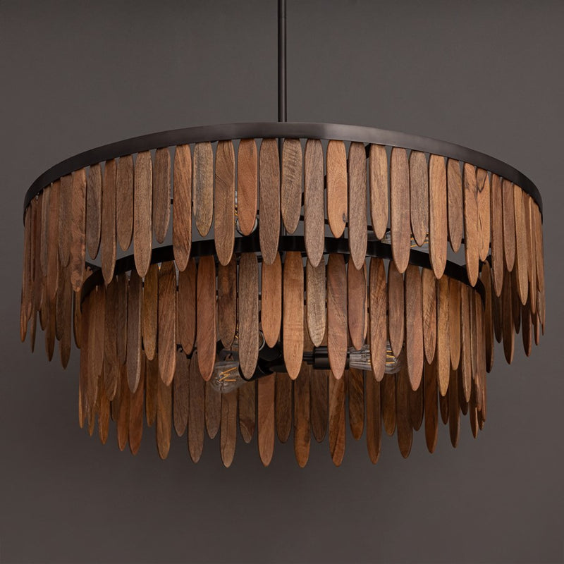Maxim Lighting Marimba 7 Light 15" Single Pendant, Walnut