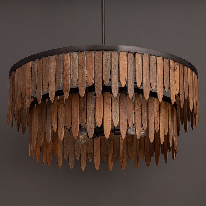 Maxim Lighting Marimba 7 Light 15" Single Pendant, Walnut