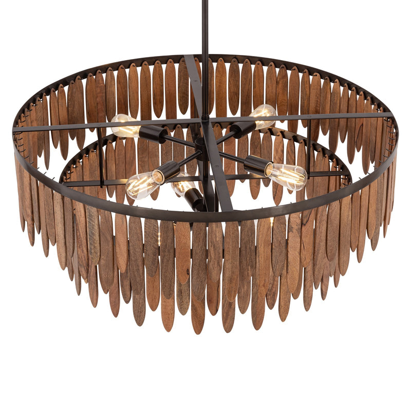 Maxim Lighting Marimba 7 Light 15" Single Pendant, Walnut