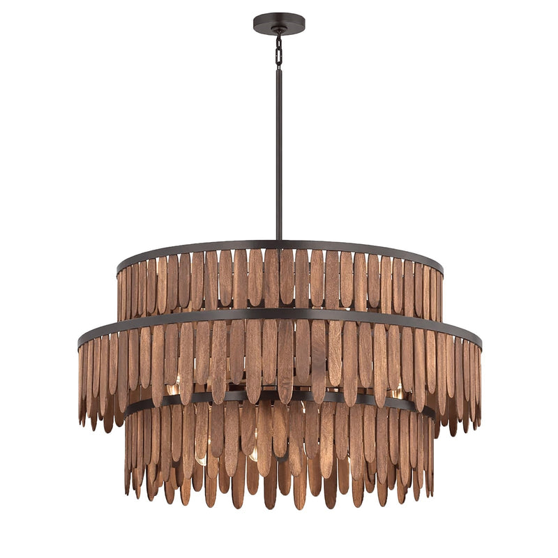 Maxim Lighting Marimba 10 Light 25.5" Chandelier, Walnut