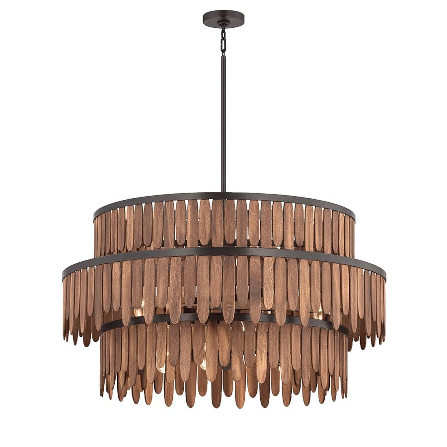 Maxim Lighting Marimba 10 Light 25.5" Chandelier, Walnut - 22514WNGM