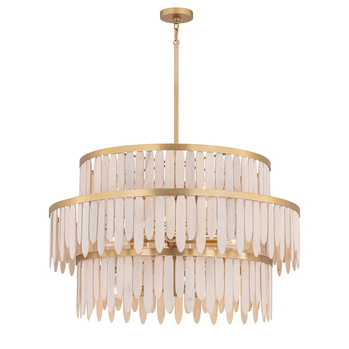 Maxim Lighting Marimba 10 Light 25.5" Chandelier, Weathered White - 22514WWTNAB