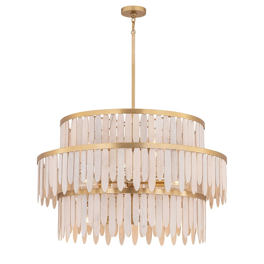 Maxim Lighting Marimba 10 Light 25.5" Chandelier, Weathered White - 22514WWTNAB