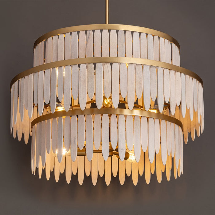 Maxim Lighting Marimba 10 Light 25.5" Chandelier, Weathered White