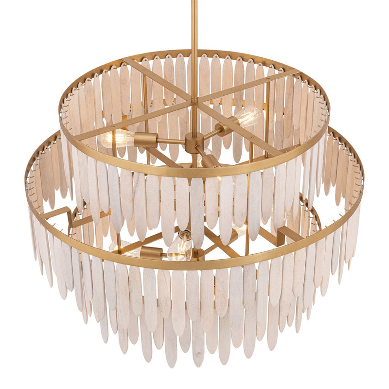 Maxim Lighting Marimba 10 Light 25.5" Chandelier, Weathered White