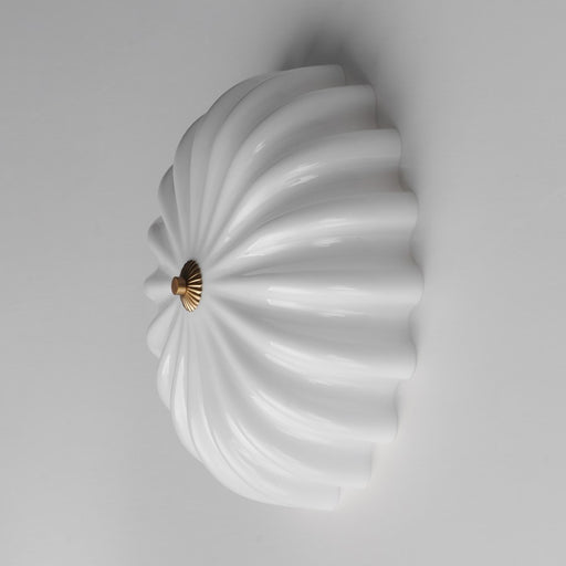 Maxim Lighting Bundt 3 Light 6" Semi-Flush Mount, White/Aged Brass