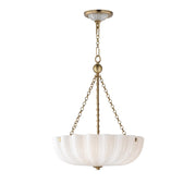 Maxim Lighting Bundt 3 Light 20" Semi-Flush Mount, White/Aged Brass - 22652WTNAB