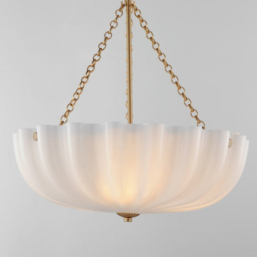 Maxim Lighting Bundt 3 Light 18" Semi-Flush Mount, White/Aged Brass