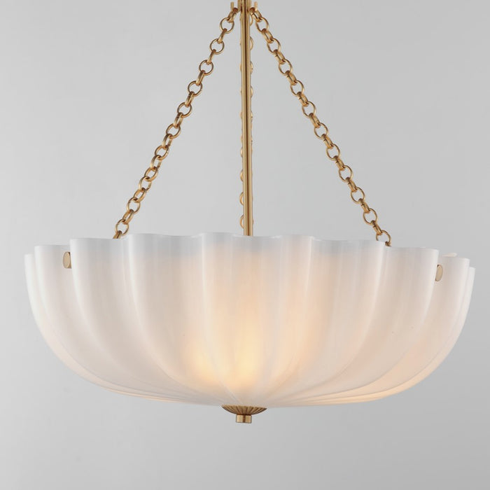 Maxim Lighting Bundt 3 Light 18" Semi-Flush Mount, White/Aged Brass