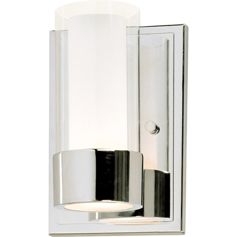 Maxim Lighting Silo Sconce, LED Bulb, Chrome/Clear/Frosted