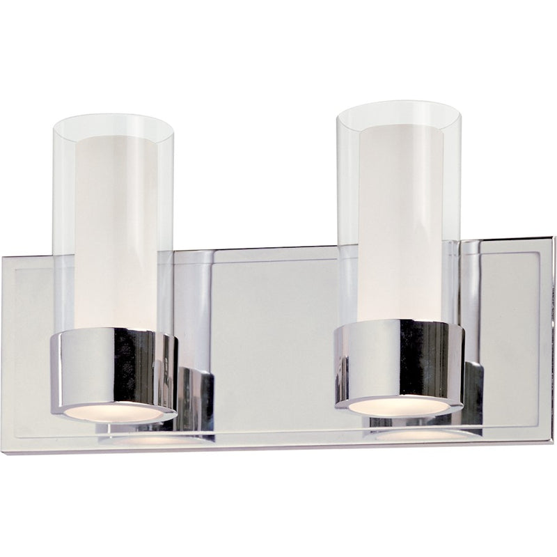 Maxim Lighting Silo LED Bath Vanity, Chrome/Clear/Frosted