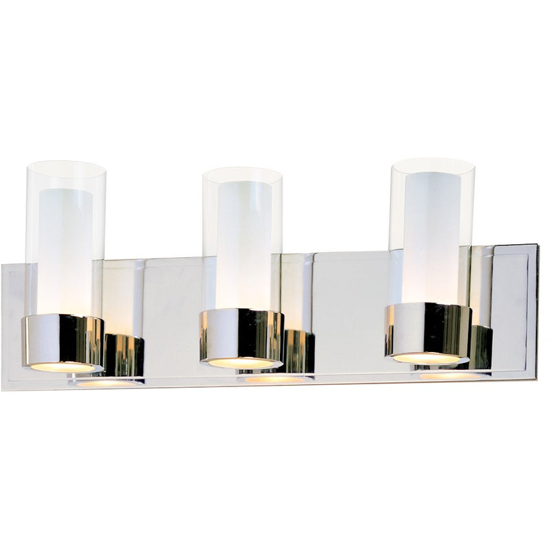 Maxim Lighting Silo LED Bath Vanity, Chrome/Clear/Frosted