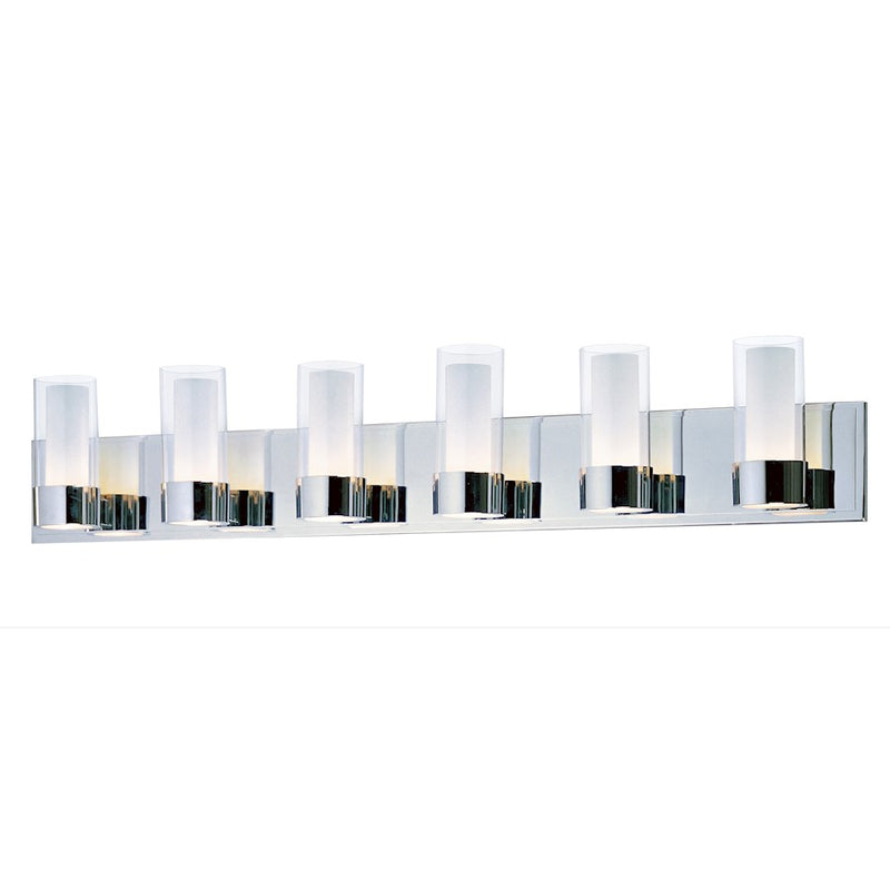 Maxim Lighting Silo 6 Light Bath Vanity, Chrome/Clear/Frosted