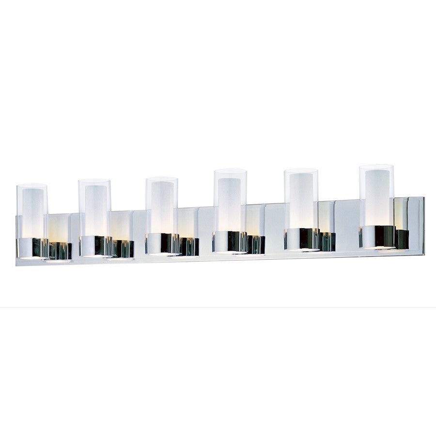 Maxim Lighting Silo 6 Light Bath Vanity, Chrome/Clear/Frosted