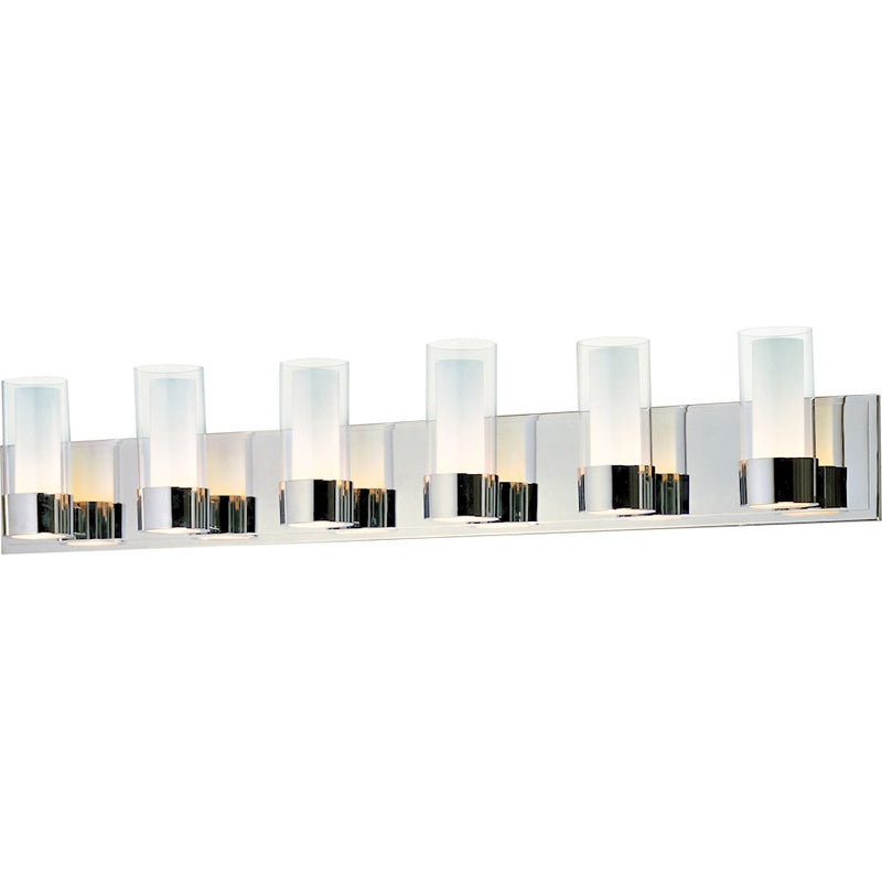 Maxim Lighting Silo LED Bath Vanity, Chrome/Clear/Frosted