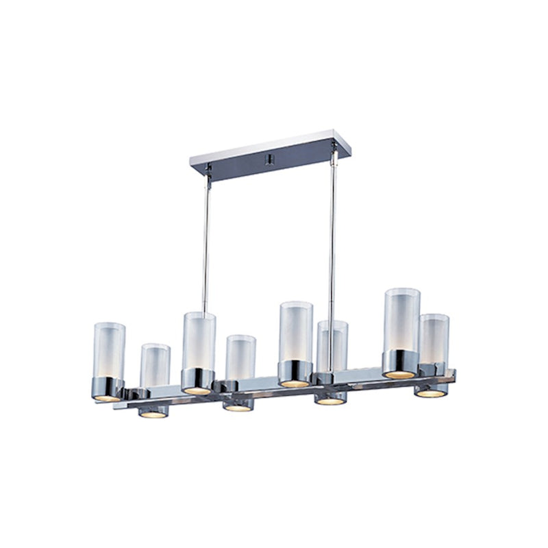 Maxim Lighting Silo 8-Light LED Pendant, Chrome/Clear/Frost