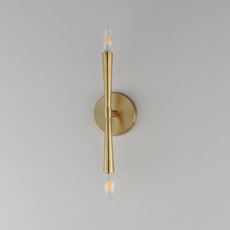 Maxim Lighting Rome 2 Light 13.5" Wall Sconce, Satin Brass