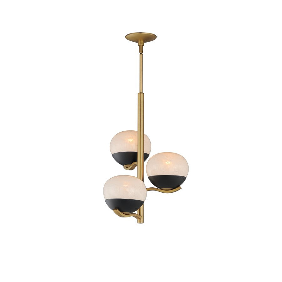 Maxim Lucerne 3Lt Entry Foyer Pendant, Black/Brass/Marble - 24643MRBKNAB