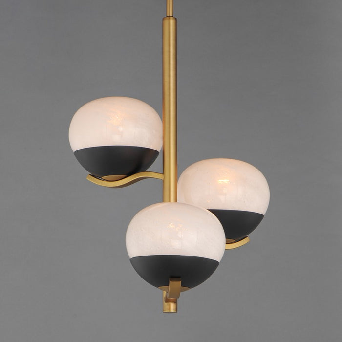 Maxim Lucerne 3Lt Entry Foyer Pendant, Black/Brass/Marble