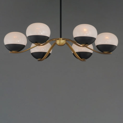 Maxim Lucerne 6Lt Single-Tier Chandelier, Black/Brass/Marble