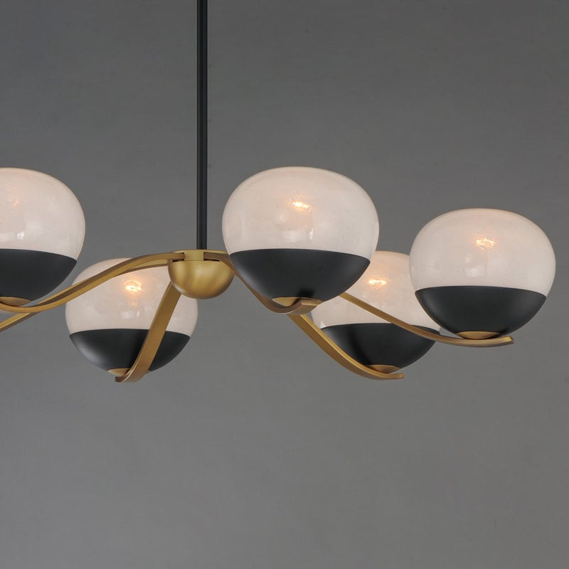 Maxim Lucerne 6Lt Single-Tier Chandelier, Black/Brass/Marble