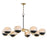Maxim Lucerne 8Lt Chandelier, Black/Aged Brass/Marble - 24648MRBKNAB