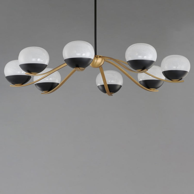 Maxim Lucerne 8Lt Chandelier, Black/Aged Brass/Marble