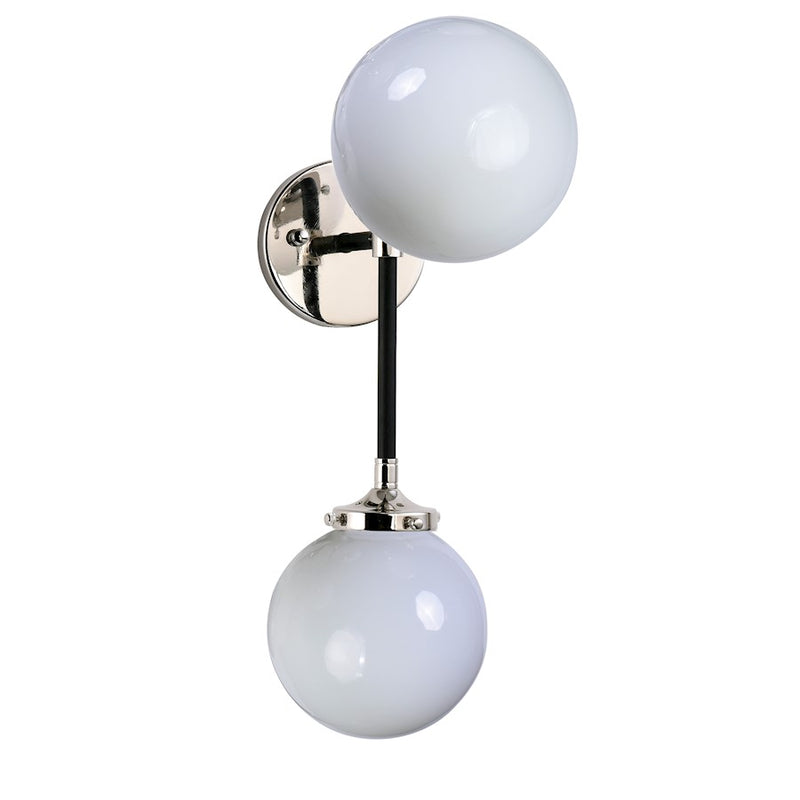 Maxim Lighting Atom 2-Light Sconce, Black/Nickel/White