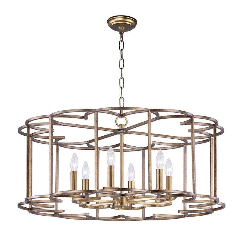 Maxim Lighting 14.5' x 31.5' Helix 6 Light Chandelier, Bronze Fusion