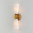 Maxim Lighting Krevat 2 Light Wall Sconce, Black/Aged Brass/White