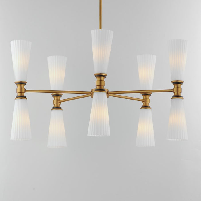 Maxim Lighting Krevat 10 Light Chandelier, Black/Aged Brass/White