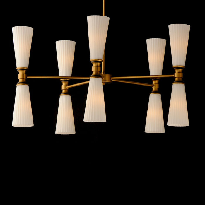 Maxim Lighting Krevat 10 Light Chandelier, Black/Aged Brass/White