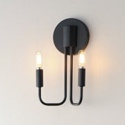 Maxim Lighting Abner 12in 2-Light Wall Sconce | Modern Black Steel | Bedroom & Hallway Accent Light | 7 x 12 x 5 in | Model 24860BK