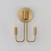 Maxim Lighting Abner 12in 2-Light Wall Sconce | Modern Natural Aged Brass Steel | Bedroom & Hallway Accent Light | 7 x 12 x 5 in | Model 24860NAB