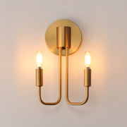 Maxim Lighting Abner 12in 2-Light Wall Sconce | Modern Natural Aged Brass Steel | Bedroom & Hallway Accent Light | 7 x 12 x 5 in | Model 24860NAB