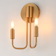 Maxim Lighting Abner 12in 2-Light Wall Sconce | Modern Natural Aged Brass Steel | Bedroom & Hallway Accent Light | 7 x 12 x 5 in | Model 24860NAB
