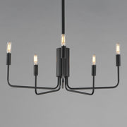 Maxim Lighting Abner 24in 5-Light Chandelier | Modern Black Steel | Dining Room & Foyer | 24 x 24 x 21 in | Model 24865BK
