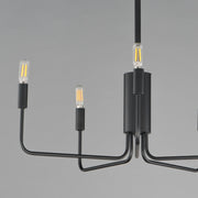 Maxim Lighting Abner 24in 5-Light Chandelier | Modern Black Steel | Dining Room & Foyer | 24 x 24 x 21 in | Model 24865BK