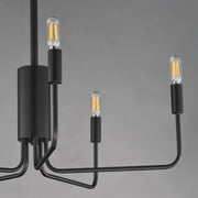 Maxim Lighting Abner 24in 5-Light Chandelier | Modern Black Steel | Dining Room & Foyer | 24 x 24 x 21 in | Model 24865BK