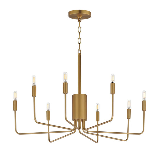 Maxim Lighting Abner 32in 8-Light Chandelier | Modern Natural Aged Brass Steel | Dining Room & Foyer | 32 x 32 x 27 in | Model 24868NAB