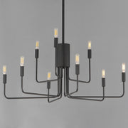 Maxim Lighting Abner 32in 9-Light Chandelier | Modern Black Steel | Dining Room & Foyer | 32 x 32 x 32 in | Model 24869BK