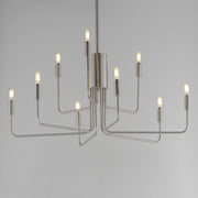 Maxim Lighting Abner 32in 9-Light Chandelier | Modern Satin Nickel Steel | Dining Room & Foyer | 32 x 32 x 32 in | Model 24869SN