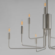 Maxim Lighting Abner 32in 9-Light Chandelier | Modern Satin Nickel Steel | Dining Room & Foyer | 32 x 32 x 32 in | Model 24869SN