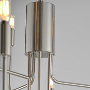Maxim Lighting Abner 32in 9-Light Chandelier | Modern Satin Nickel Steel | Dining Room & Foyer | 32 x 32 x 32 in | Model 24869SN