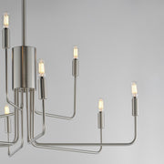 Maxim Lighting Abner 32in 9-Light Chandelier | Modern Satin Nickel Steel | Dining Room & Foyer | 32 x 32 x 32 in | Model 24869SN