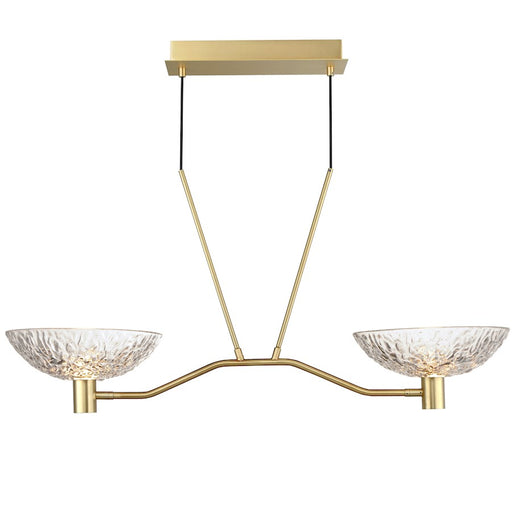 Maxim Lighting Metropolis 2 Light Linear Pendant, Brass/Clear