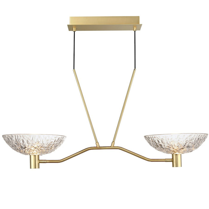 Maxim Lighting Metropolis 2 Light Linear Pendant, Brass/Clear