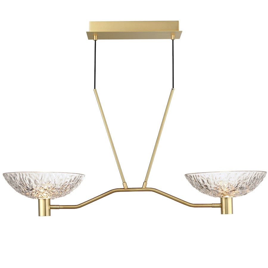 Maxim Lighting Metropolis 2 Light Linear Pendant, Brass/Clear
